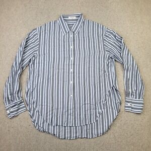 Babaton Dress Shirt Mens Small Blue Striped Button Up Long Sleeve Lightweight